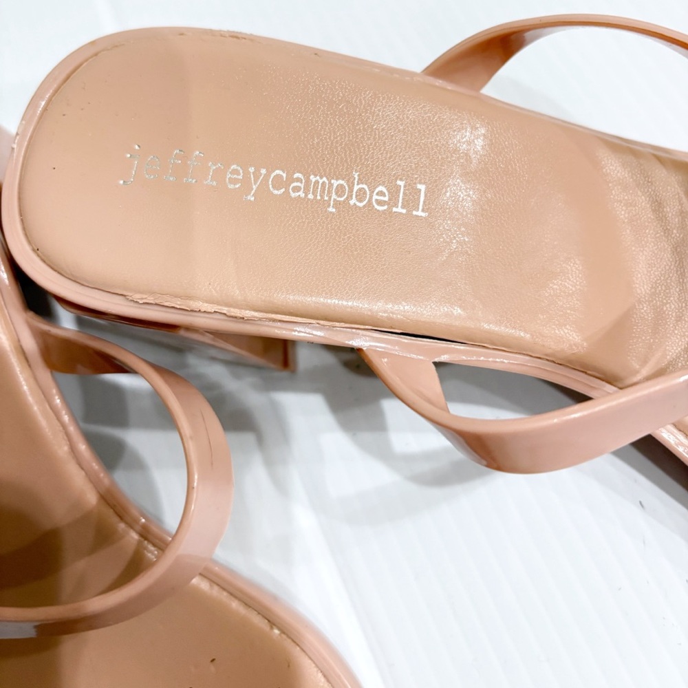 Jeffrey Campbell Blush Pink Strappy Block Heel Sandals Women’s Size 8 / 38 Comfy - Picture 3 of 6